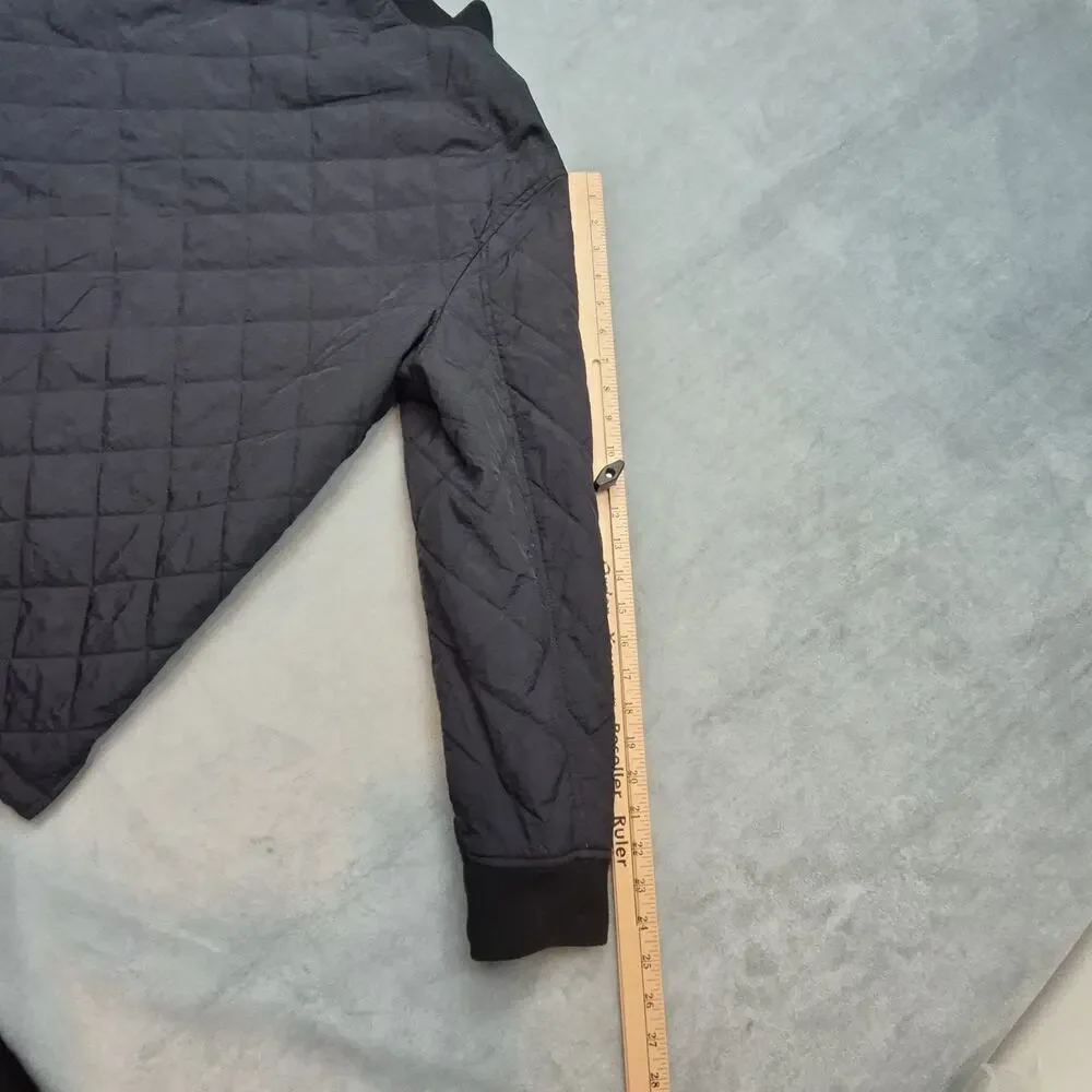 Levis Mens L Black Diamond Quilted Bomber Jacket Full Zip Lightweight Puffer